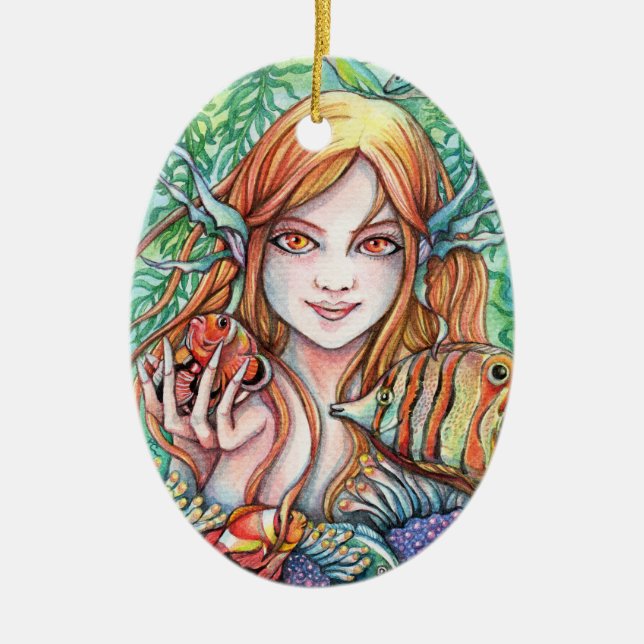 Ocean Breeze Ceramic Tree Decoration (Front)