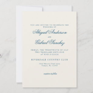 Ocean Breeze Cream Background Wedding Invitation
