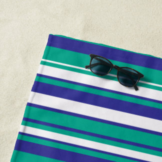 Ocean Breeze Diagonal Stripe Beach Towel