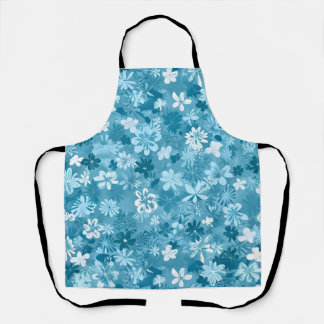 Ocean Breeze Floral Turquoise Botanical Apron