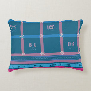 Ocean Breeze: Nautical Fish & Floral Cotton Decorative Cushion