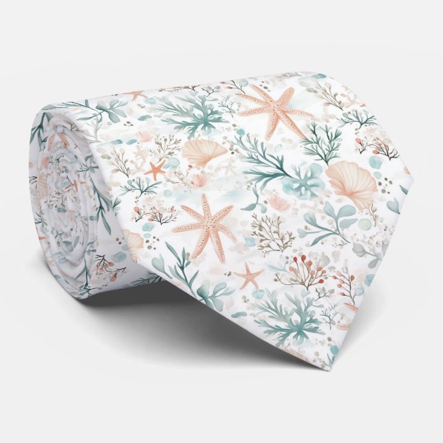 Ocean Breeze Pattern  Tie (Rolled)