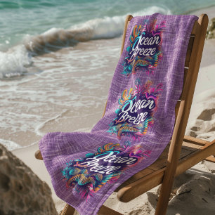 Ocean Breeze Purple  Beach Towel