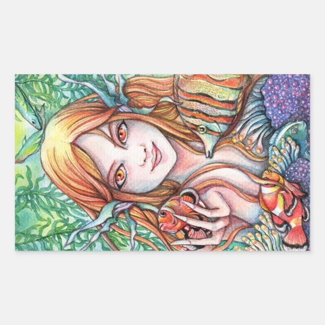 Ocean Breeze Rectangular Sticker (Front)