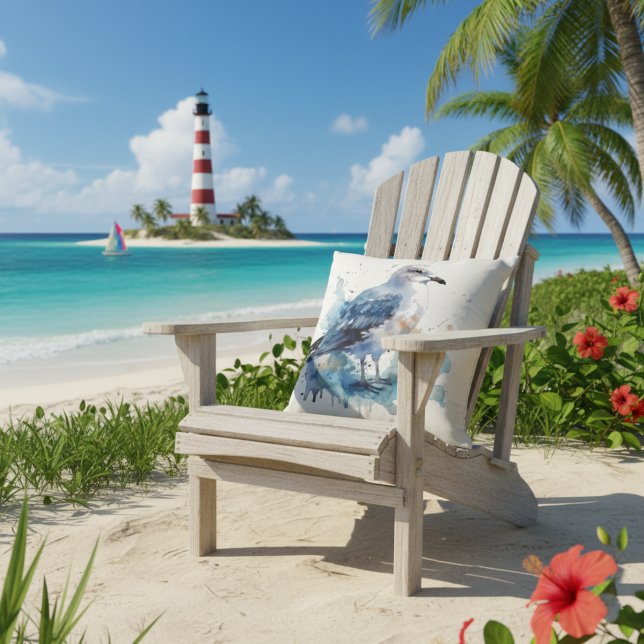 Ocean Breeze: Watercolor Seagull Cushion (Creator Uploaded)