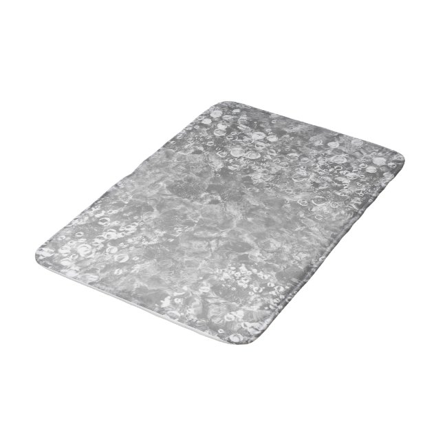 Ocean Bubbles & Currents Grey Bath Mat (Angled)