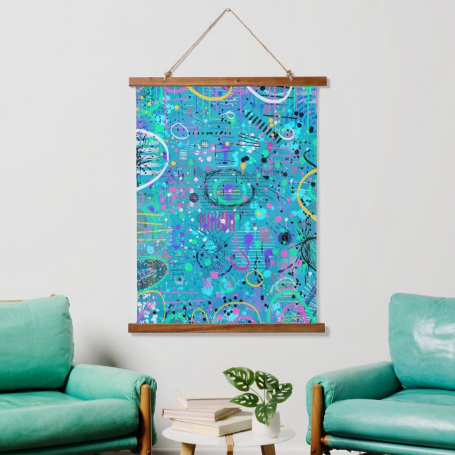 Ocean Bubbles: Maximalist Art Hanging Tapestry (Living Room)