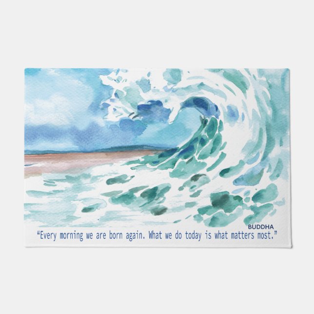 Ocean Buddism Spiritual Quote Inspirational Doormat (Front)