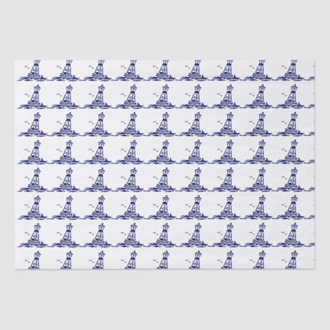 Ocean Buoy and Seagulls DIY Colours Blue  Tissue Paper (Front)