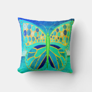 Ocean Butterfly Throw Pillow
