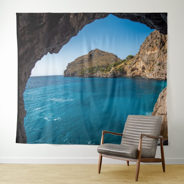 OCEAN CAVE PHOTO-BACKDROP TAPESTRY (In Situ (Horizontal))