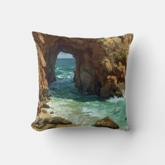 Ocean cave pixel art cushion