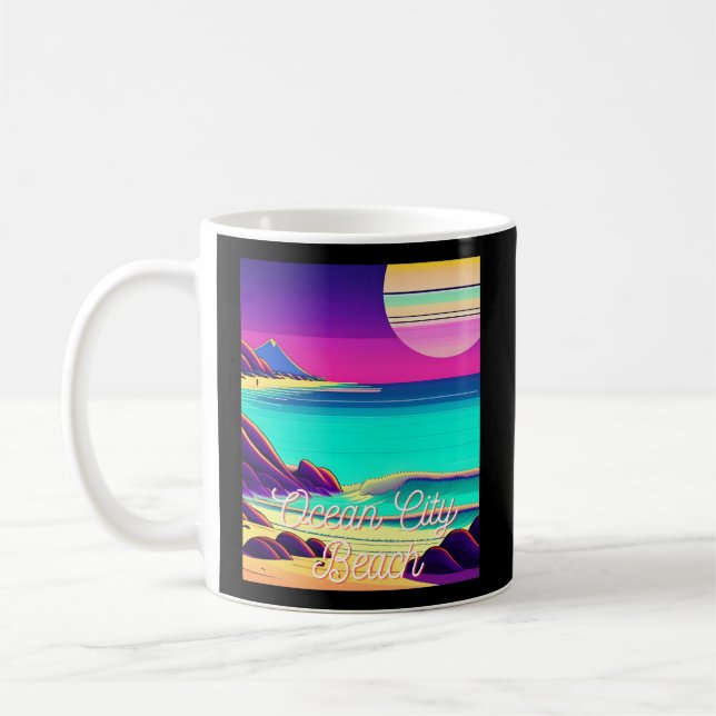 Ocean City Beach Maryland Parasdise Coffee Mug (Left)