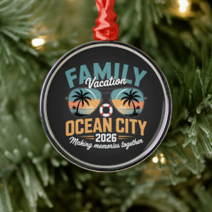 Ocean City Beach Metal Tree Decoration