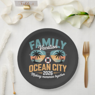 Ocean City Beach Paper Plate