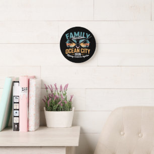 Ocean City Beach Round Clock