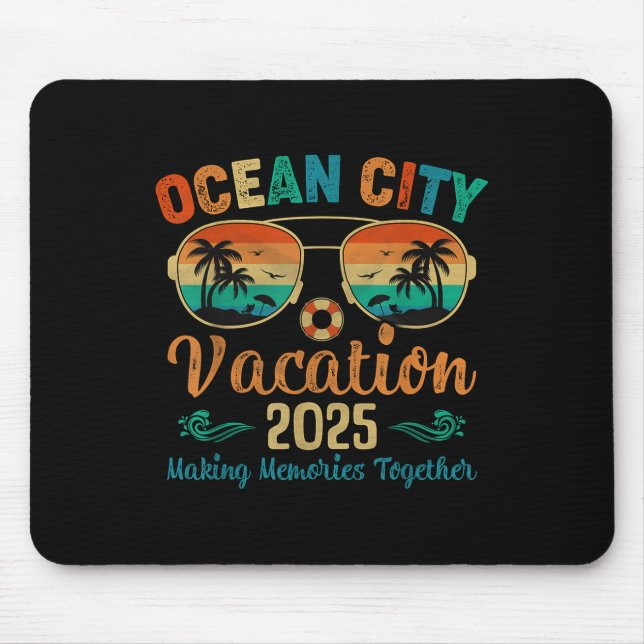 Ocean City Beach Vacation 2025 Friends Family Summ Mouse Mat (Front)