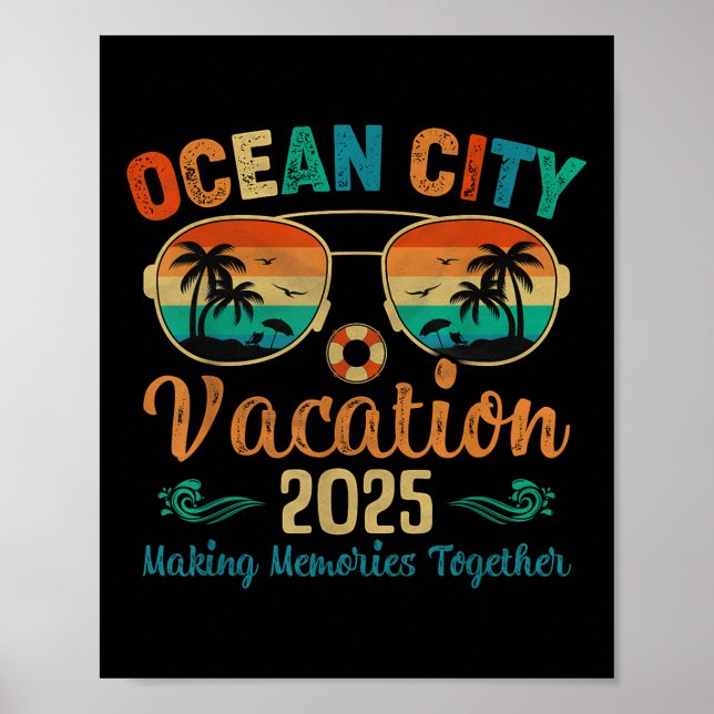 Ocean City Beach Vacation 2025 Friends Family Summ Poster (Front)