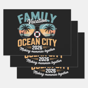 Ocean City Beach Wrapping Paper Sheet