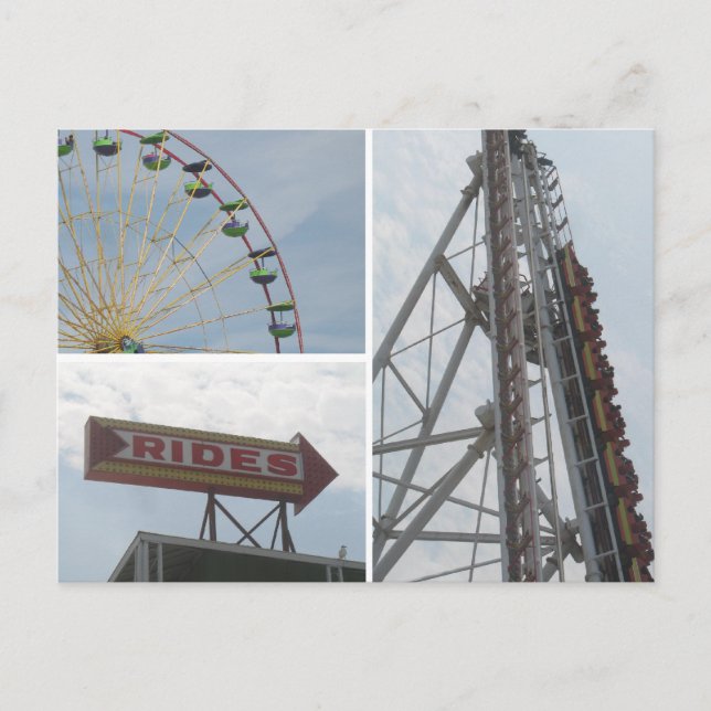 Ocean City Boardwalk Rides Postcard (Front)