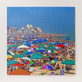 Ocean City Crowded Beach Jigsaw Puzzle