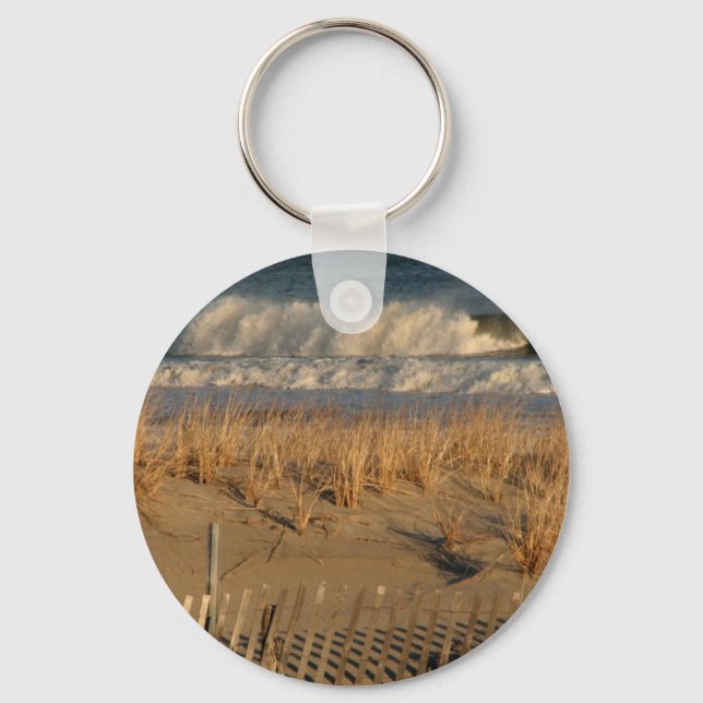 Ocean City Dunes with Waves Key Ring (Front)
