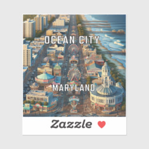 Ocean City Maryland 3 Inch Vinyl Sticker
