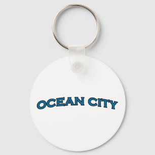 Ocean City Maryland Arched Text Logo Key Ring