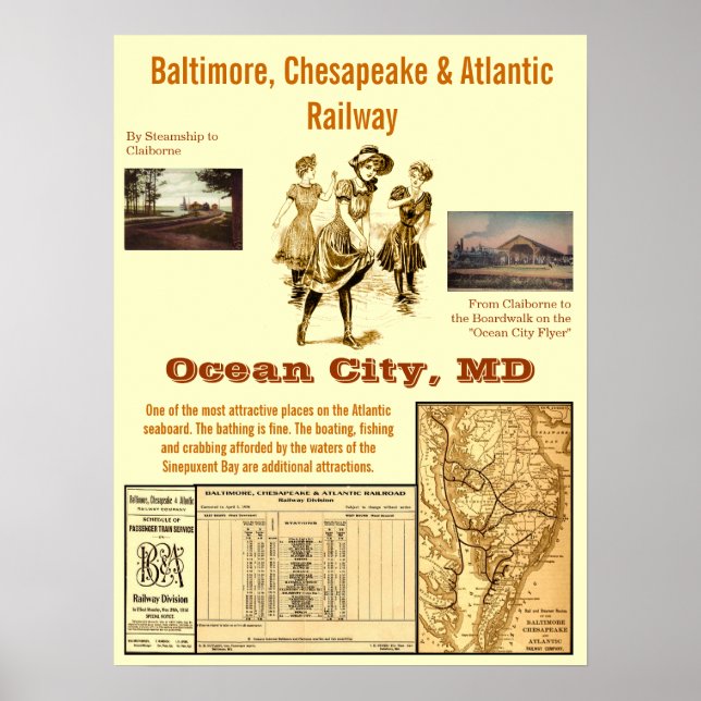 Ocean City, Maryland by Rail Poster (Front)