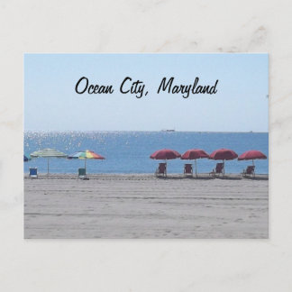 Ocean City, Maryland - Empty Beach Postcard