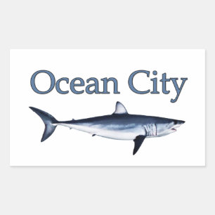 Ocean City Maryland Logo (mako shark) Rectangular Sticker