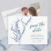 Ocean City Maryland Map Minimal Modern Wedding
