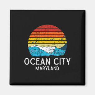 Ocean City Maryland Md Vintage Beach Ocean Family Magnet