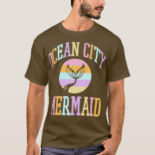 Ocean City Maryland Mermaid Retro Vintage Summer V T-Shirt