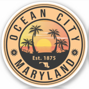 Ocean City Maryland Retro Sunset Souvenirs 60s