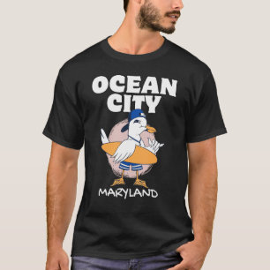 OCEAN CITY MARYLAND Surfing Vintage Seagull Retro T-Shirt