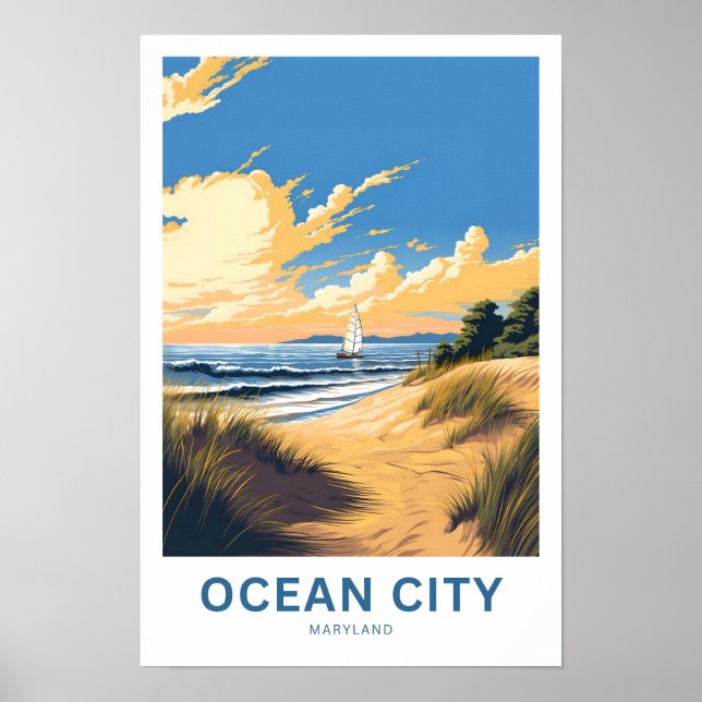 Ocean City Maryland Travel Print (Front)