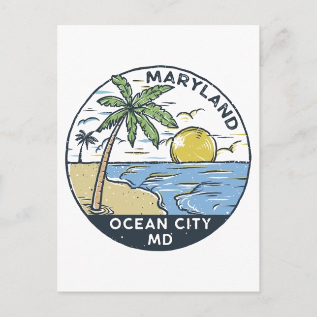 Ocean City Maryland Vintage Postcard (Front)