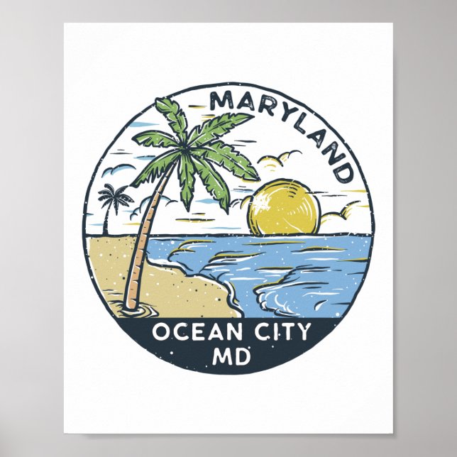 Ocean City Maryland Vintage Poster (Front)