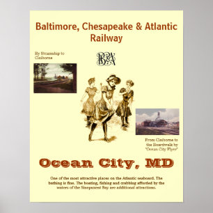 Ocean City Maryland, Vintage travel Poster