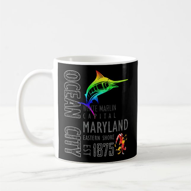 Ocean City Maryland White Marlin Capital Eastern S Coffee Mug (Left)