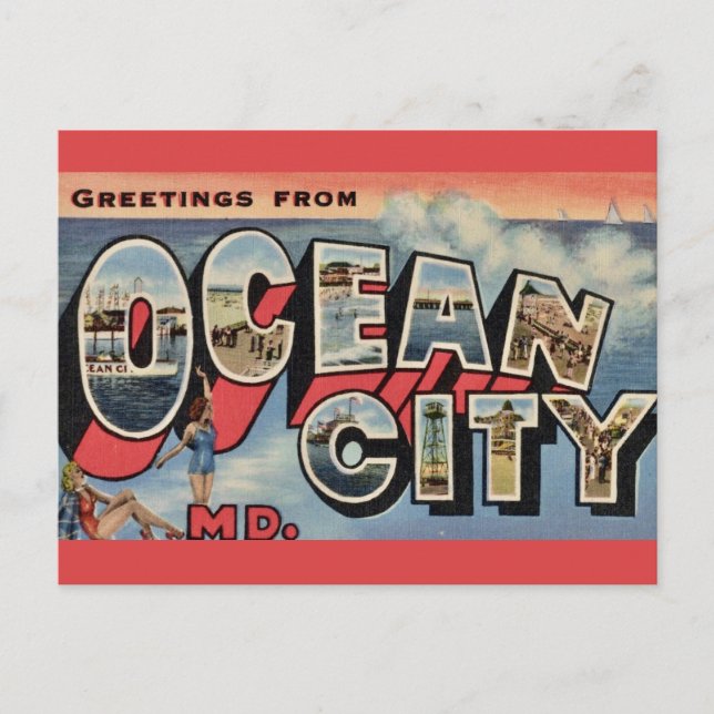 Ocean City MD Greeting Postcard (Front)