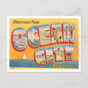 Ocean City, New Jersey Big Letters Postcard