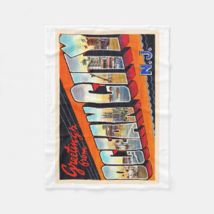 Ocean City New Jersey NJ Large Letter Postcard Fleece Blanket