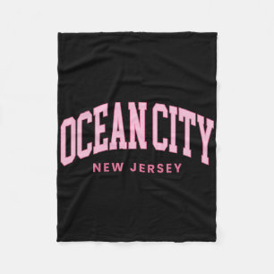 Ocean City New Jersey Nj Retro Preppy Throwback Wo Fleece Blanket