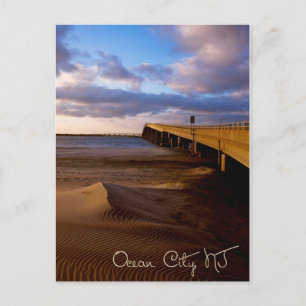 Ocean City New Jersey Sunset on Bridge Postcard