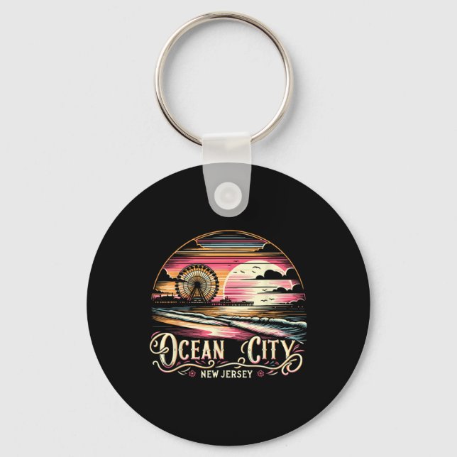 Ocean City New Jersey Travel Summer Family Vacatio Key Ring (Front)