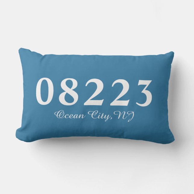Ocean City NJ 08223 Zip Code Grandparent Gift Lumbar Cushion (Front)