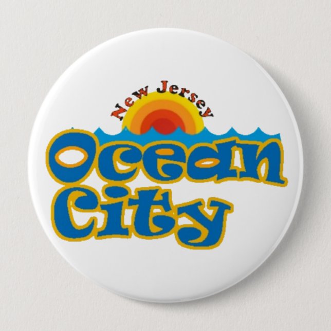Ocean City NJ 10 Cm Round Badge (Front)