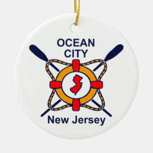 Ocean City NJ Ceramic Tree Decoration